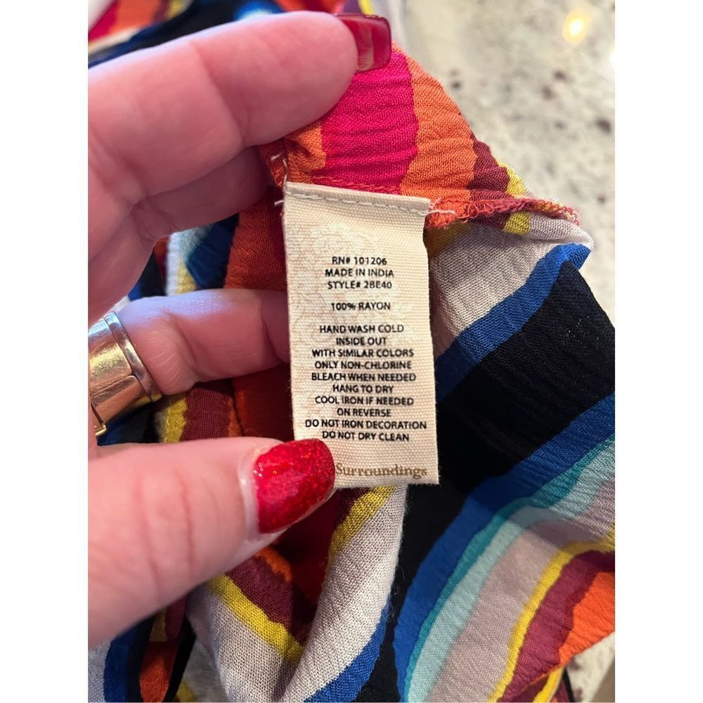 Soft Surroundings Multi Stripe Sequin Top Sz Xl E… - image 7